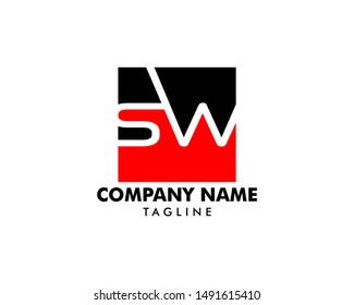 Initial Letter SW Logo Template Design