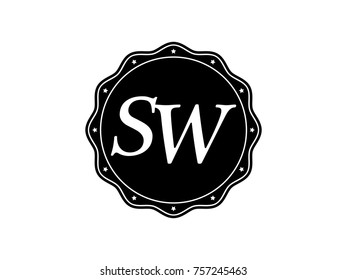 Initial Letter Wg Monogram Logo Black Stock Vector (Royalty Free) 757214197