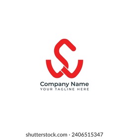 Initial letter sw or ws logo design template.