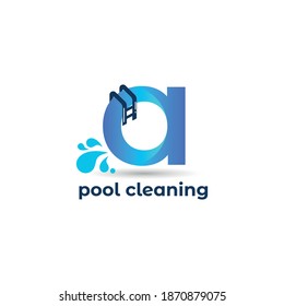 Initial a letter for swimming pools and aquatic venue repairing, setting and service company logo template