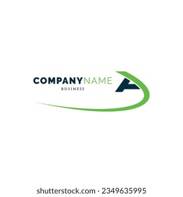 Initial Letter A Swoosh Icon Logo Design Template