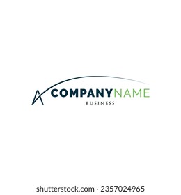Initial Letter A Swoosh Icon Logo Design Template