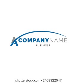 Initial Letter A Swoosh Icon Logo Design Template