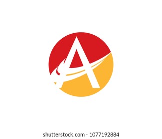Initial Letter A Swoosh Icon Vector Logo Template Illustration Design