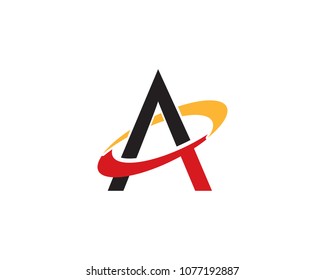 Initial Letter A Swoosh Icon Vector Logo Template Illustration Design