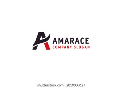 Initial Letter A with swoosh logo design.