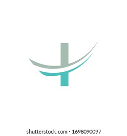 initial letter i swoosh modern logo vector