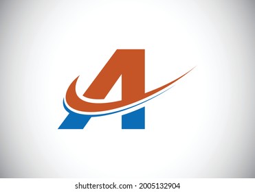 Letra inicial A con plantilla de logotipo en azul, rojo y ciego. Logotipo vectorial moderno para identidad empresarial y de empresa.