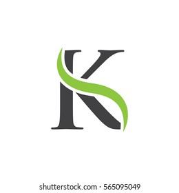 initial letter swoosh a to z green black