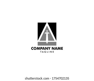 Initial Letter A Sword Logo Design Template
