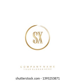 Initial letter SX beautiful handwriting logo vector template