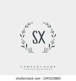 Initial letter SX beautiful handwriting logo vector template