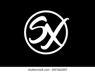 Initial letter SX in circle shape design