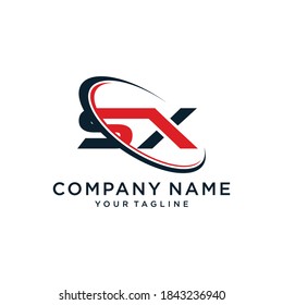 Initial Letter SX Logo Template Design.