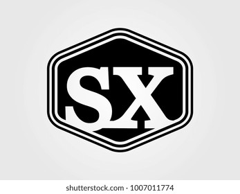 Initial letter sx lowercase logo minimalist black
