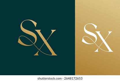 Letra inicial SX XS logotipo design vetor ilustração para casal, casamento e negócios