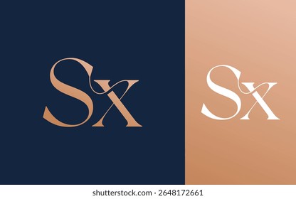 Letra inicial SX XS logotipo design vetor ilustração para casal, casamento e negócios