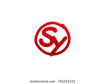 The initial letter SY handwritten logo