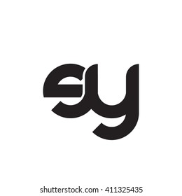 initial letter sy linked round lowercase monogram logo black