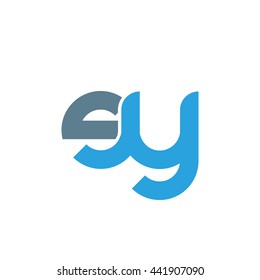 initial letter sy linked round lowercase logo blue