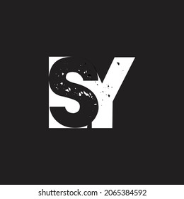 Initial letter SY logo design