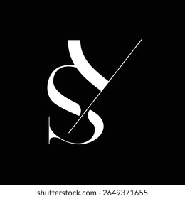 Initial letter SY logo design