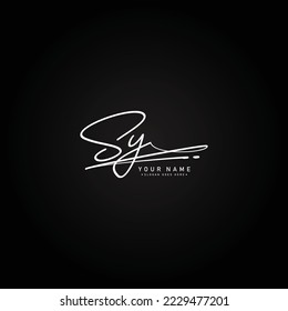 Initial Letter SY Logo, Handwritten Signature Logo