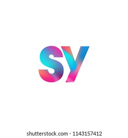 Initial Letter SY Logo Lowercase colorful design, Modern and Simple Logo Design.
