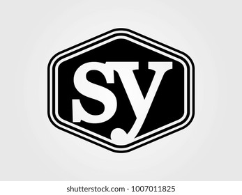 Initial letter sy lowercase logo minimalist black