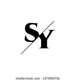 Initial Letter SY Monogram Sliced. Logo template isolated on white background