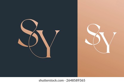 Initial letter SY YS logo design vector illustration for couple, wedding, and business