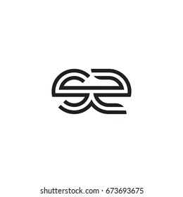 Initial letter sz, linked outline rounded lowercase, monogram black