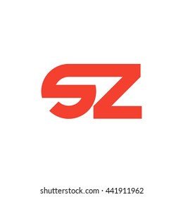 initial letter sz linked round lowercase logo red