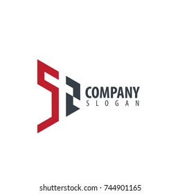 Initial Letter SZ Linked Triangle Design Logo