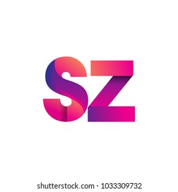 Initial Letter SZ Logo Lowercase, magenta and orange, Modern and Simple Logo Design.