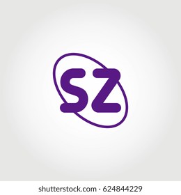 initial letter sz logo purple on white background