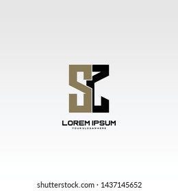 Initial letter SZ minimalist art logo vector