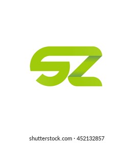 initial letter sz modern linked circle round lowercase logo green