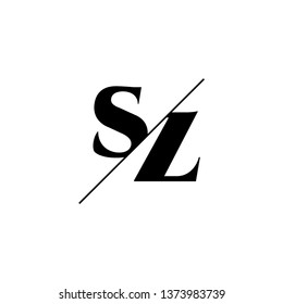 Initial Letter SZ Monogram Sliced. Logo template isolated on white background
