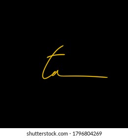 Anfangsbuchstabe T A \A T Logo für Handschrift und Unterschrift