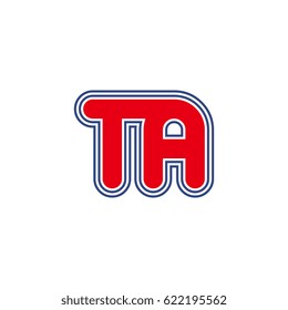 initial letter t and a. ta monogram outline logo