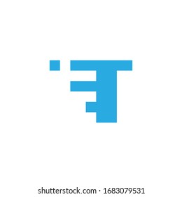 initial letter t abstract square concept logo