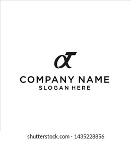 initial letter t alpha logo design vector illustration template