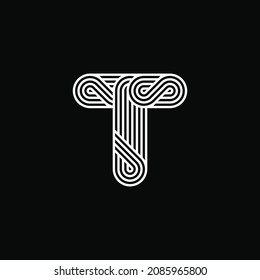 Initial letter T or alphabet T. Vector logo design