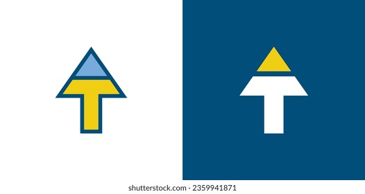 initial Letter T Arrow Logo Concept sign icon symbol Design Element. Marketing, Financial, Accounting, Consulting Logotype. Vector illustration logo template