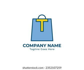 símbolo de símbolo del concepto del logotipo de la letra T inicial Diseño del elemento. Comprar, comprar logotipo. Plantilla de ilustración de vector