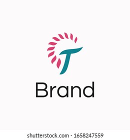 Initial letter t beauty product modern logo template