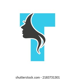 Letra Inicial T Belleza Spa Concepto De Diseño Para Spa, Moda, Salón, Plantilla De Vector Cosmético