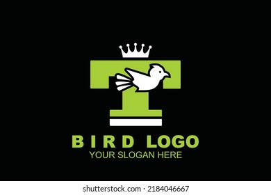 initial Letter T bird  logo