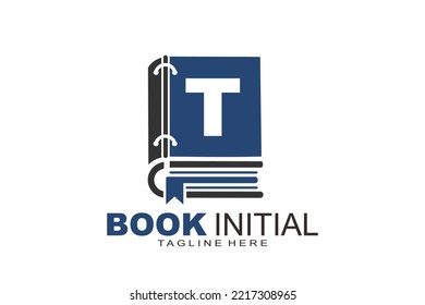 logotipo inicial del libro de letras T